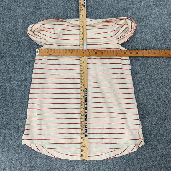 Lou & Grey Top Womens S Small Cream Red Striped Off The Shoulder Stretch - Picture 5 of 11
